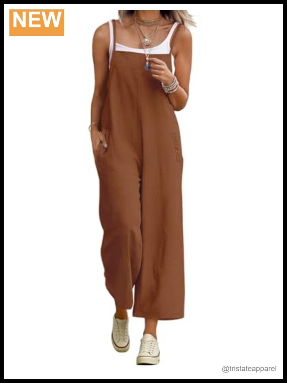 Women 100% Cotton Cropped Wide Leg Jumpsuit Baggy Overall Romper Pockets